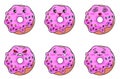 Cute donut with different emotions